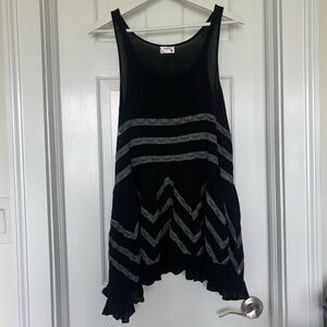 Free People Lace and Voile Trapeze Slip Dress